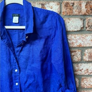 J. Crew Women’s Cobalt Blue Casual Button-Down Shirt